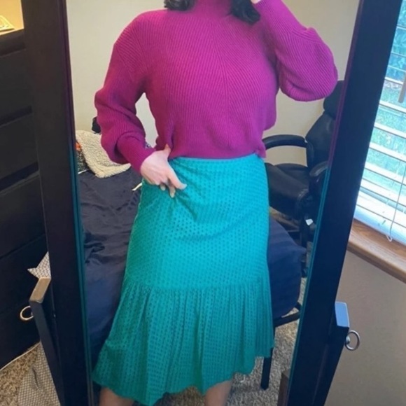 Anthropologie Aja green eyelet skirt - Picture 9 of 13